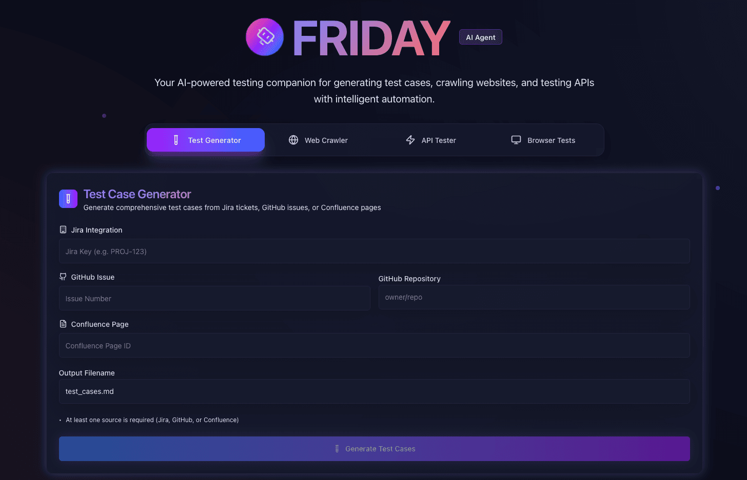 FRIDAY - AI Powered Testing Assistant